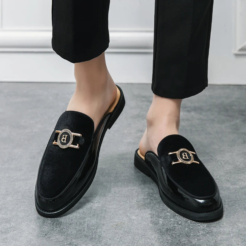 Size 46 47 Casual Slippers Outdoor Indoor Leisure Mules Backless Men Half Dress Shoes