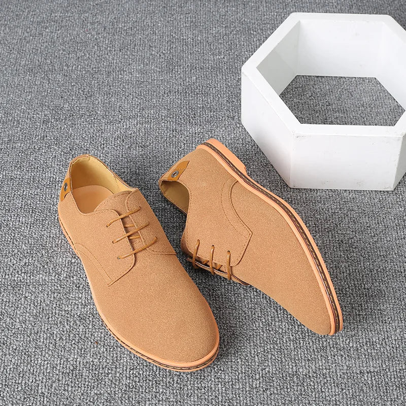 2022 Spring Suede Leather Men Shoes Oxford Casual Shoes Classic Sneakers Comfortable Footwear Dress Shoes Large Size Flats