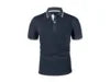 Custom Men's Business Solid Color T-Shirts Short Sleeve Lapel Design Summer Office Casual Formal Jacquard Breathable Summer