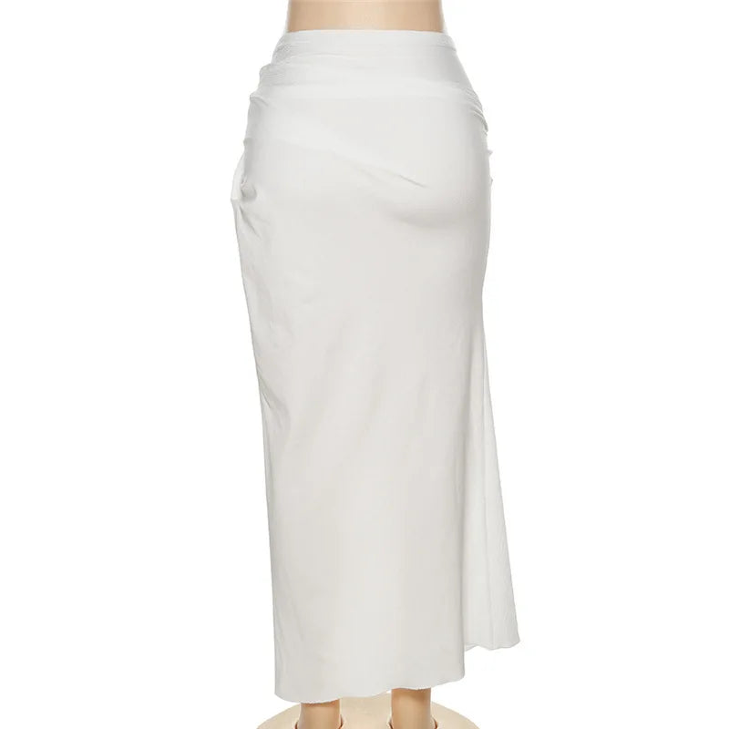 WY8334 2022 Wholesale Solid Women Fashion Skirts High Waist Side Split Maxi Skirt Dress Club Wear