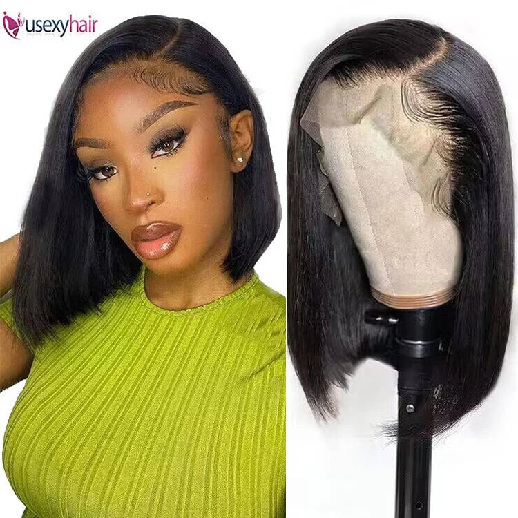 10 12 14 16 Inch Frontal Wig SDD Raw Vietnamese Bone Straight Human Hair 5x5 13x4 Transparent Lace Front Short Bob Wigs Factory