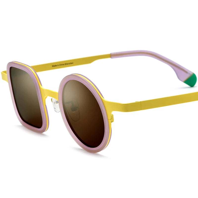 Borregls Acetate Titanium Sunglasses Women Brand Design Irregular Polarized Mirrored Sun Glasses Men Square Round Shades 185886