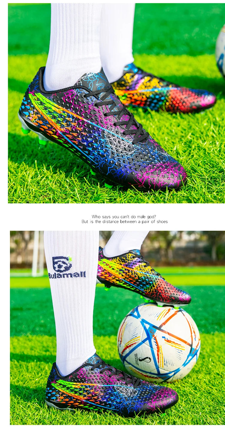 Football Shoes Low-top Lace up Soccer Shoes Football Boots FG HG Team Sports Men's Women's Adult Footwear Sneakers Unisex Spring