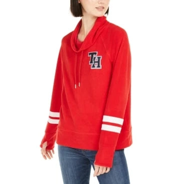 Tommy Hilfiger Sport Funnel-Neck Womens Active Sweaters Color: Red | 100% Authentic