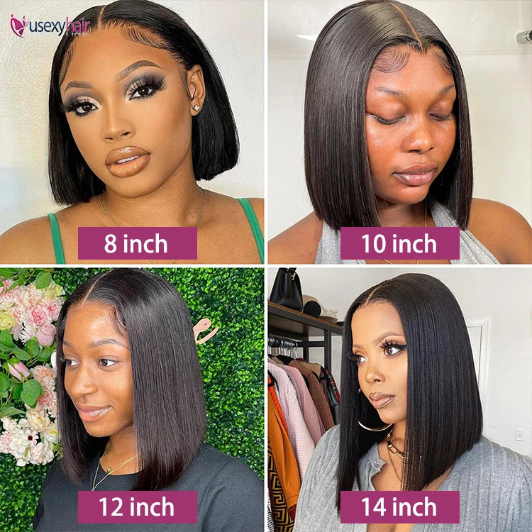 10 12 14 16 Inch Frontal Wig SDD Raw Vietnamese Bone Straight Human Hair 5x5 13x4 Transparent Lace Front Short Bob Wigs Factory