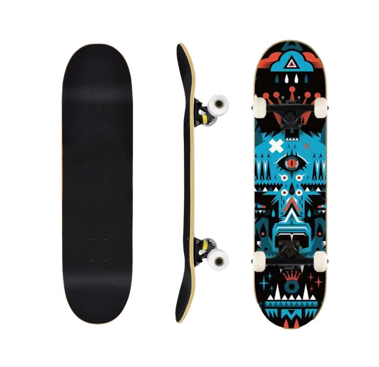 31*8Inch 7Layer Chinese Maple Complete Double Upturned Skateboard with Fashionable Pattern for Outdoor Use