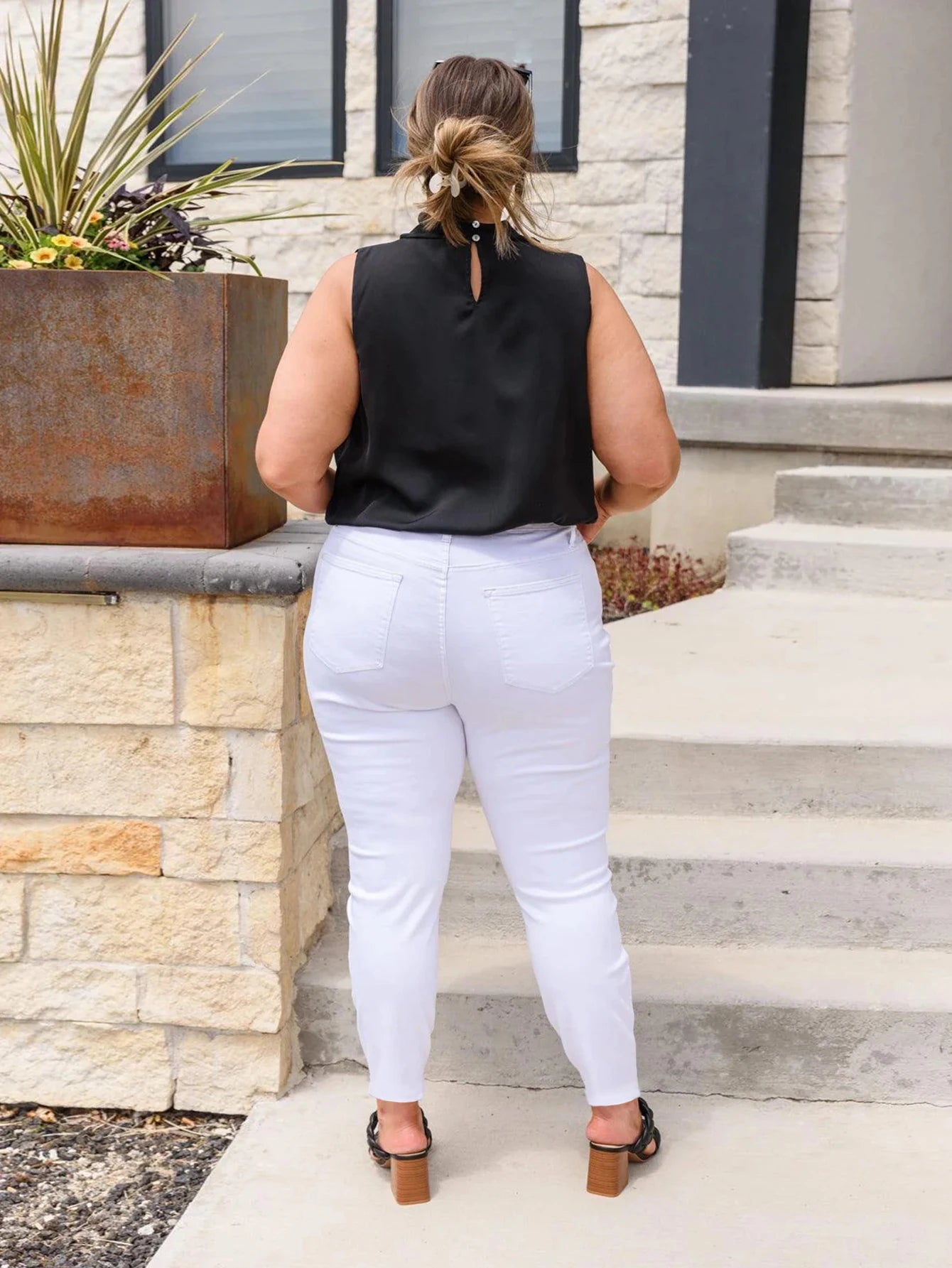 Women's Plus Size High Waist Denim Jeans Chic Summer Chic Straight Pencil Styles Full Length Stretchy Fit Cute Chic Pants