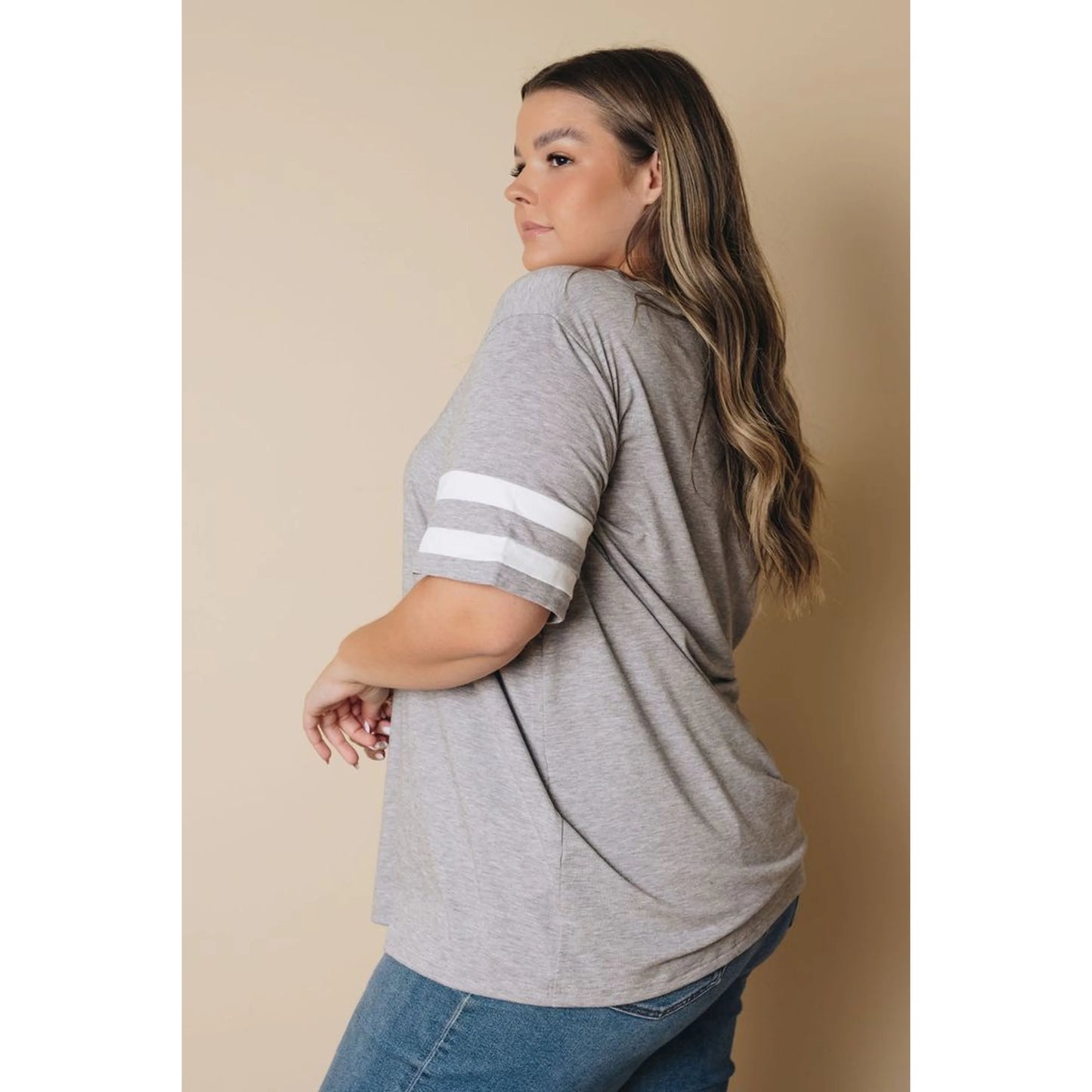 TD Women's Oversized Bow Collar T-Shirt Luxury Casual Print on Cotton Polyester Long Size-Prim Striped Tee for Summer Winter