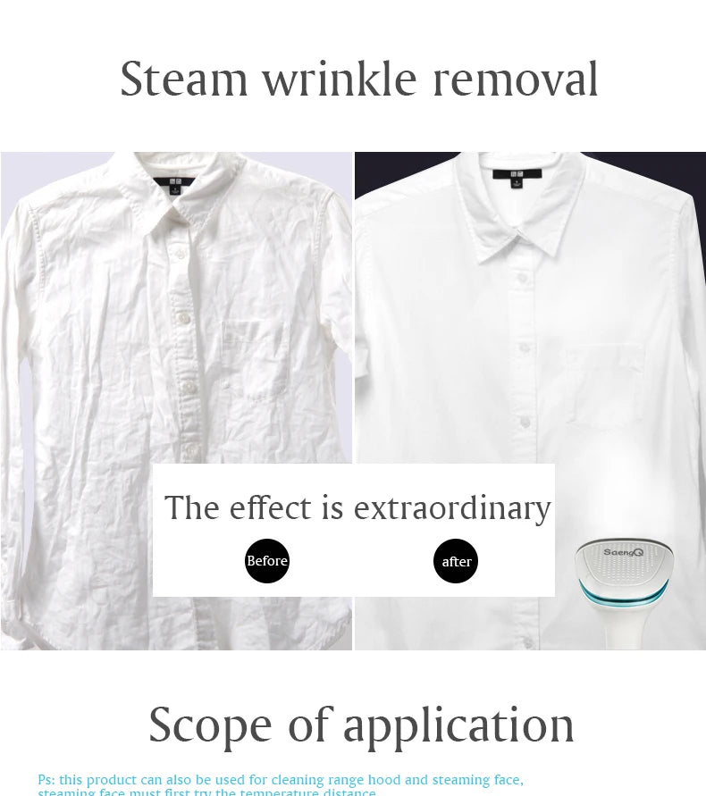 saengQ Steam Iron Garment Steamer Handheld Fabric 1500W Travel Vertical 350ml Mini Portable  Home Travelling For Clothes Ironing