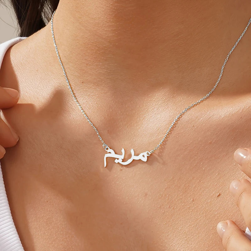 Hot Sale Letter Necklace Chain Personalized Vintage Arabic Initial Letter Women Pendant Necklace Wholesale
