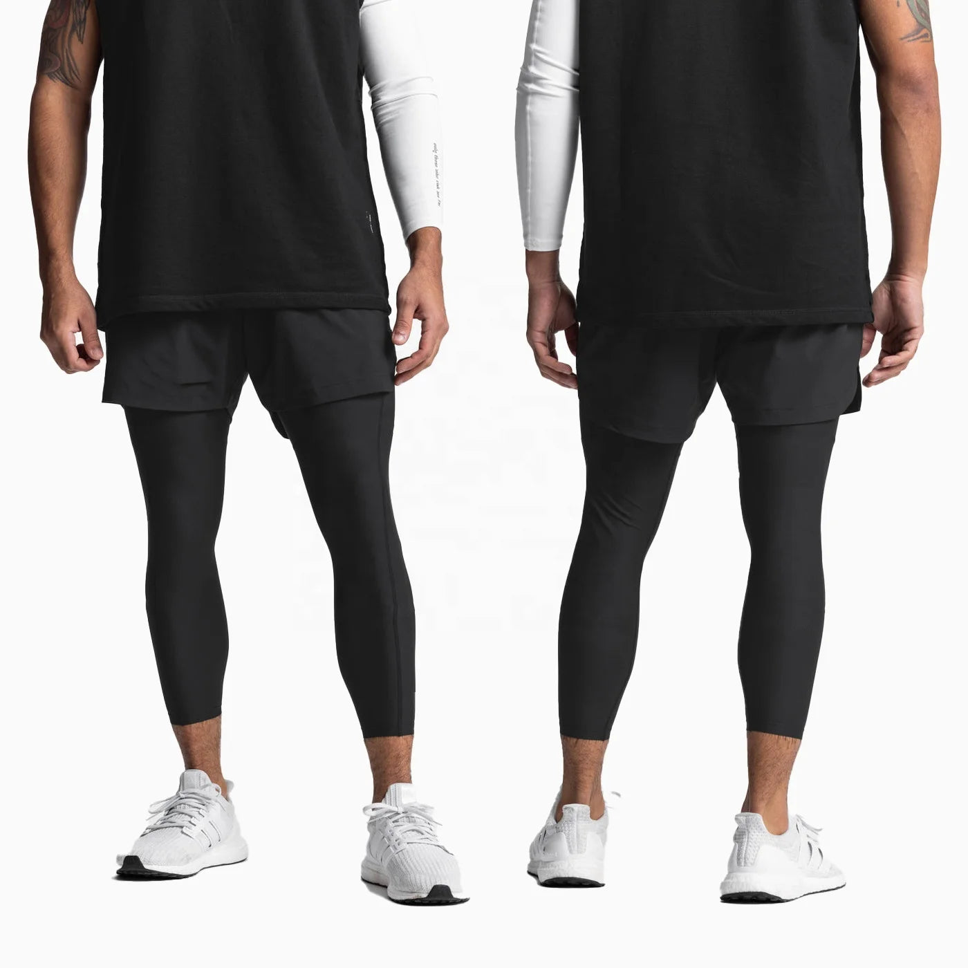 Custom Logo Mens 2 in 1 Jogger Running Pants New Stretch Gym Workout Skinny Fitness Track Pants With Compression Liner