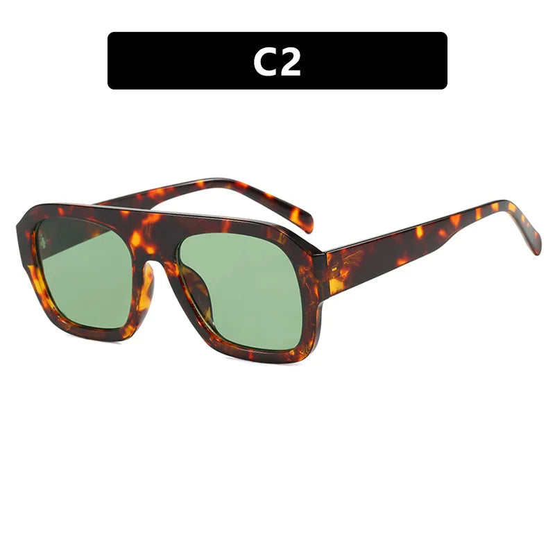 Fashion Luxury Women Men Punk Rectangle Sun Glasses Big Frame Square Sunglasses