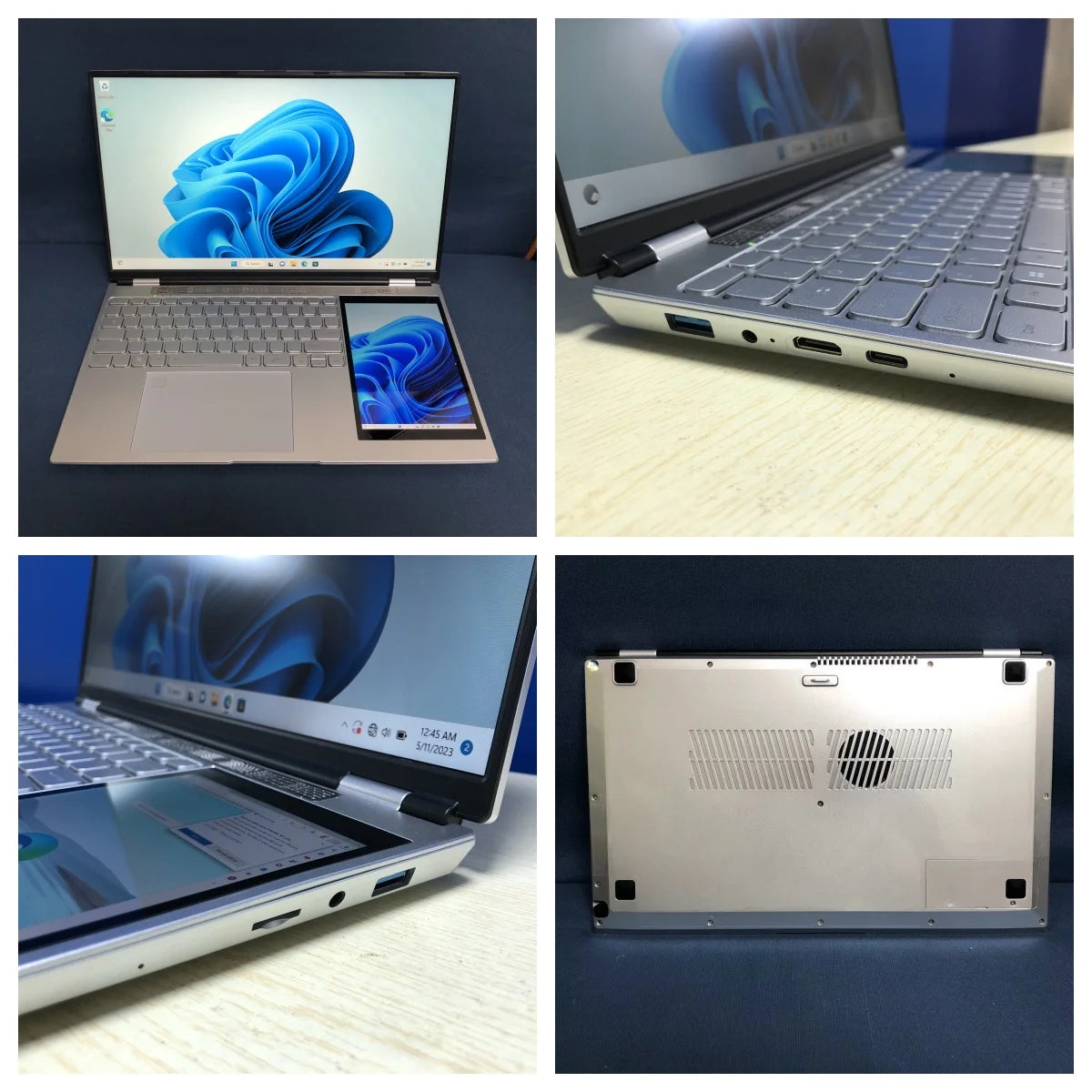 Brand New Custom Logo 15.6 Inch Intel N150 RGB Business Student 16GB 32GB DDR4 Double Monitor 512GB Touch Dual Screen Laptop