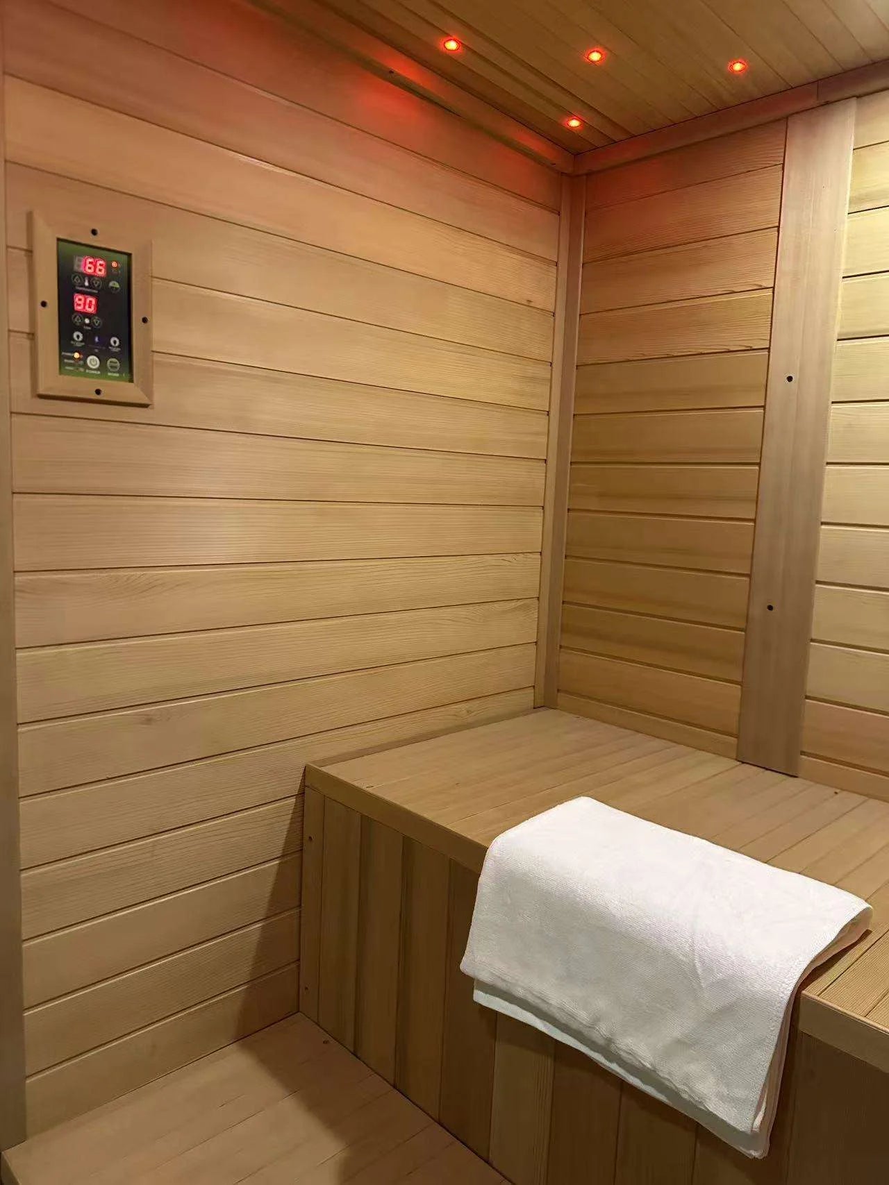 US in Stock Cedar Hemlock Black Modern Electric Outdoor Sauna Wet Steam Sauna with Control Panel 4 Persons for Gardens Villas