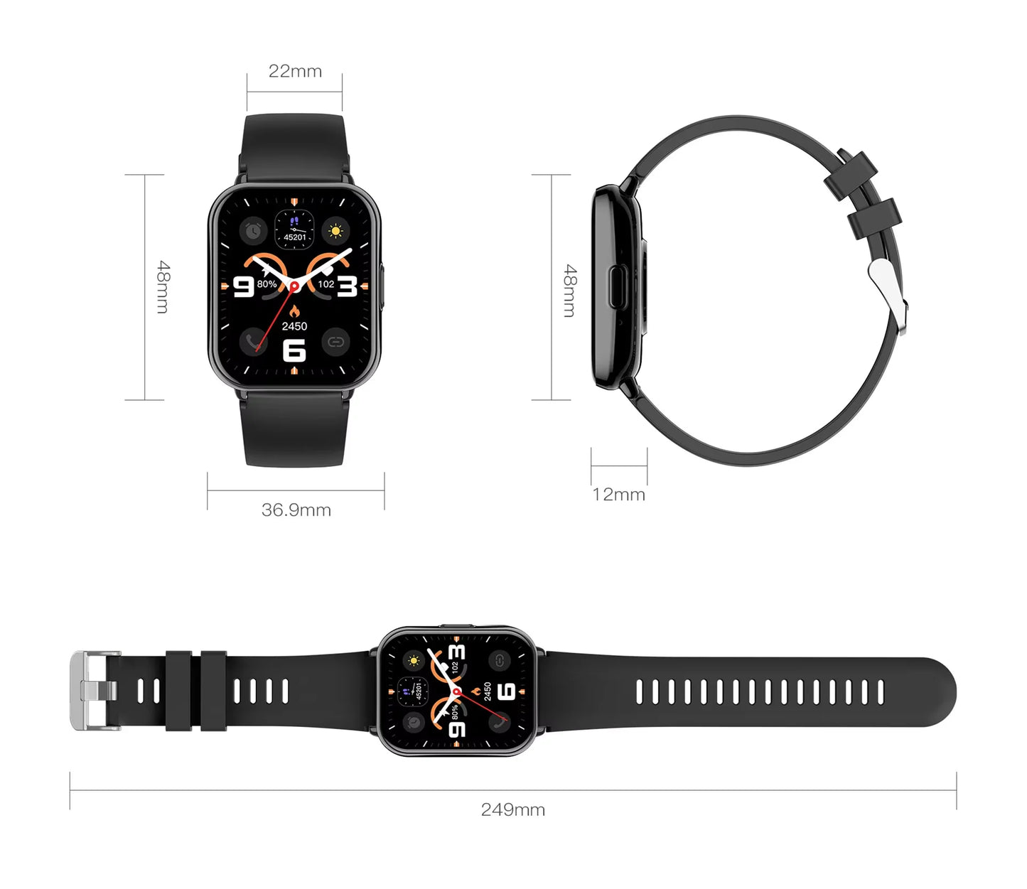 YTGEE Z169 Smart Watch BT Call 10M Waterproof