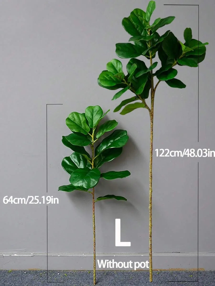 1pc Artificial Ficus Microcarpa Plant With Big Branches for Indoor&Outdoor House Decor Garden Ornaments, Without Pot