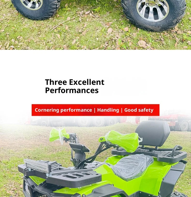 Automatic ATV Big for 200cc Four-wheel Off-road Mountain Bike All-terrain Chain Drive Equipped 4-Stroke Gas/Diesel Scenic Spot
