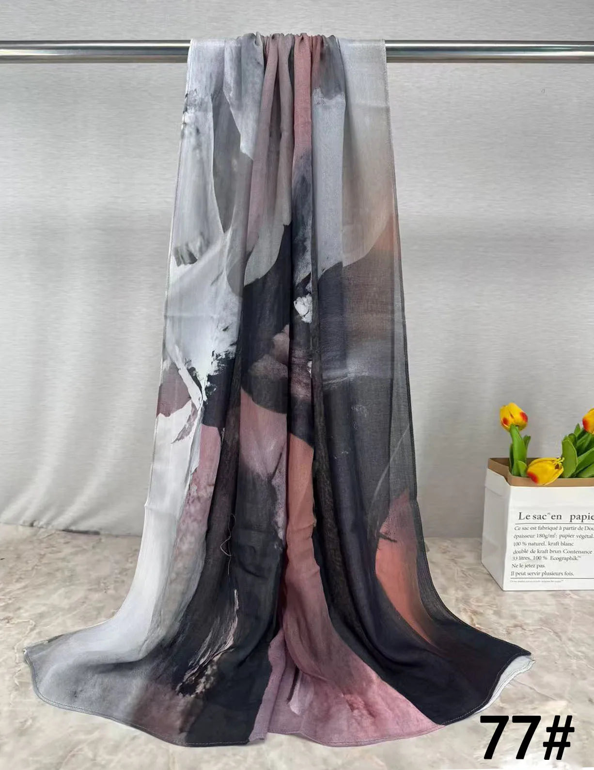 Soft Breathable Modal Hijab for Muslim Women New Digital Printed Woven Scarf Cotton Modal for Autumn