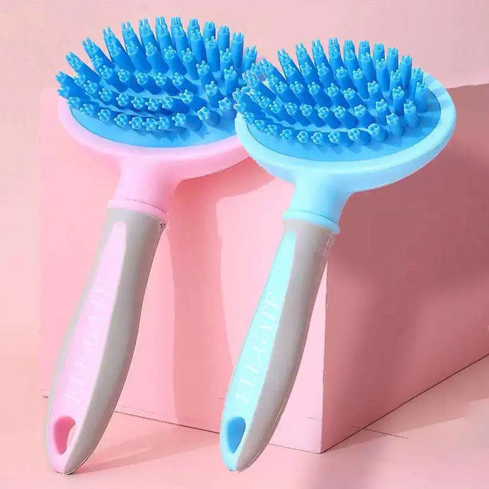 Self-Cleaning Pet Massage Comb for Cats by ELEGATE  Gentle Grooming Tool with Plastic Design, Model MAS.07.5, Made in Mexico