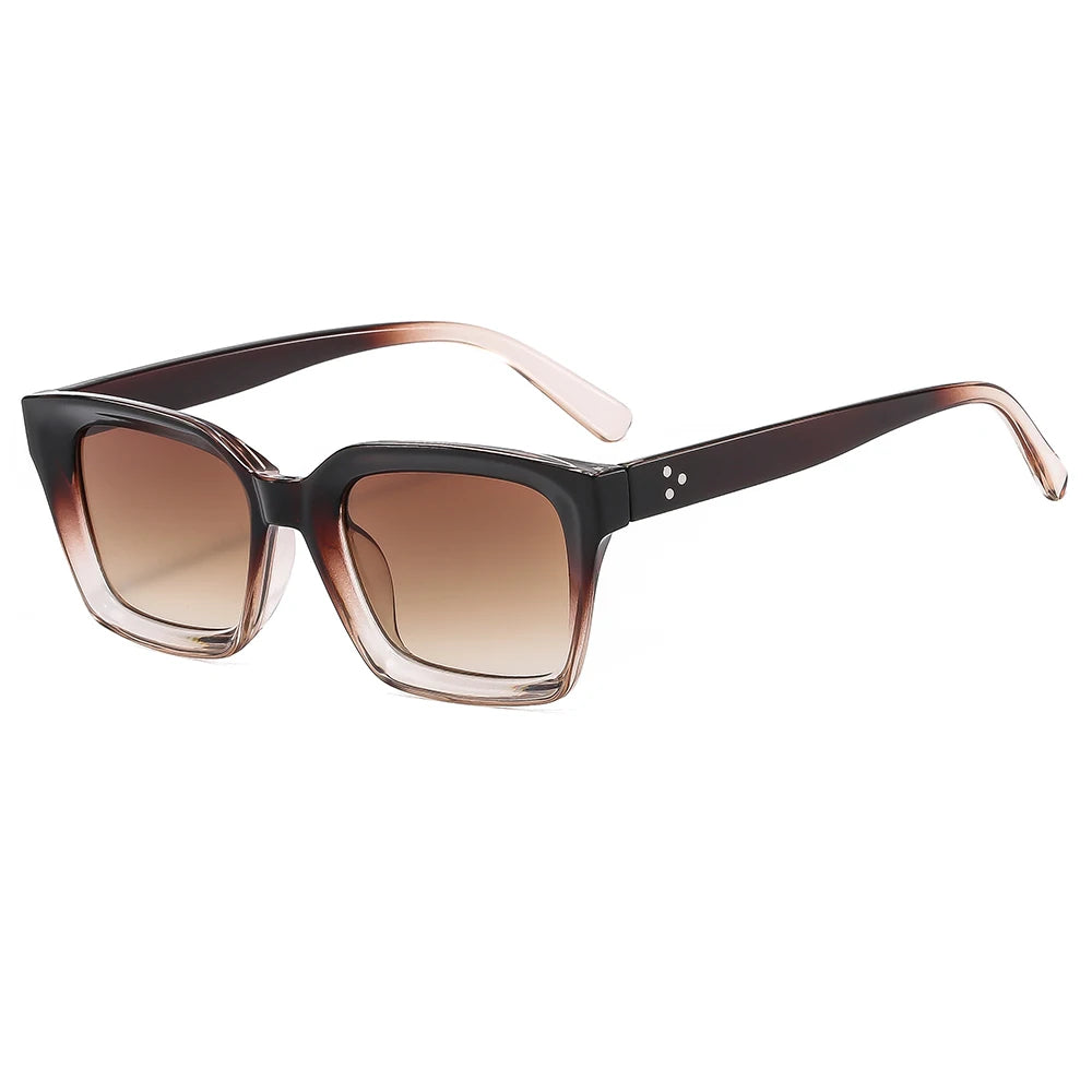 W68095 Unisex Retro Sun Protection Sunglasses Korean Style PC Frame UV400 Tea Tac for Men Women Driving Trend Europe America