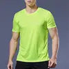 High Quality Polyester Men Running T Shirt Quick Dry Fitness O Neck T Shirt Training Exercise Clothes Gym Sport Shirt Tops