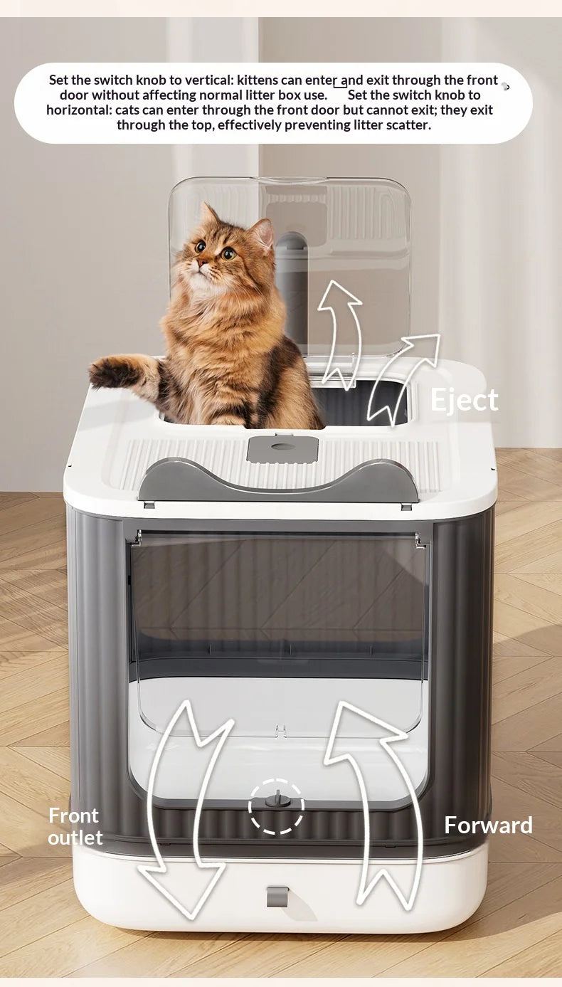 Oversized Anti-Splash Fully Enclosed Cat Litter Box Sterilization Deodorant PP Material 2200g Model YR-SHL052010 Wholesale