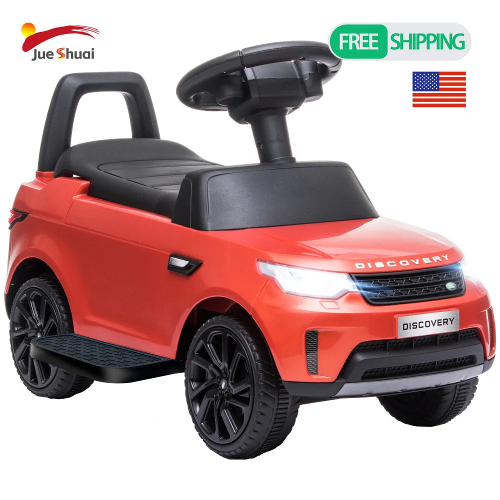 6V Electric Kids Scooter Car 2 in 1 Ride On Push Car with Headlights Music Horn for 2-4 Months MAX Load 60Lbs Electric Toys