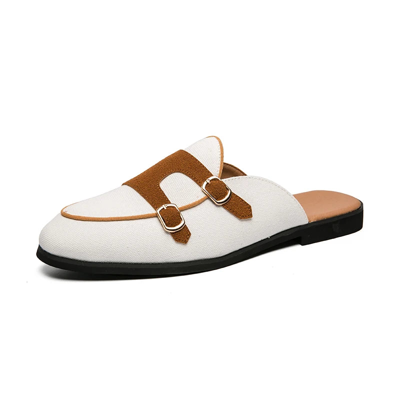Men's Casual Mocassins Half Loafer Shoes Slippers for Men Flat Anti-Slippery Leisure Summer Fashion Mens Leather Loafers