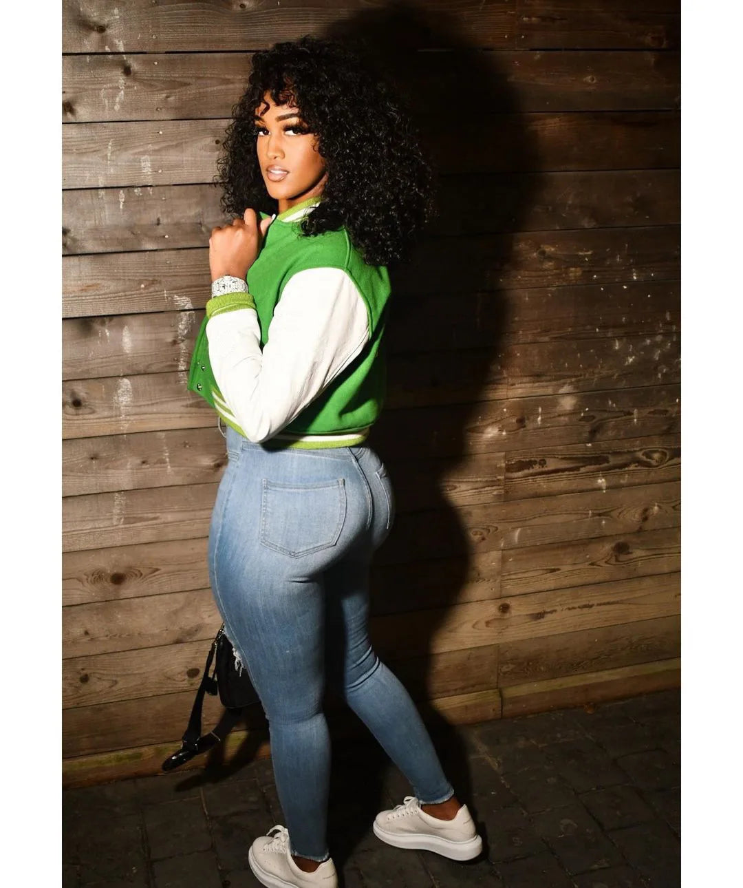 CM.YAYA 2024 Autumn Winter Patchwork Button Up Women Baseball Jackets Long Sleeve Elegant Sport Fashion Baseball Outcoat