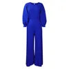 C8531 Summer Loose Fit Casual Long Sleeve Shirt Top Matching Wide Leg Pants Two Piece Pants Set for African Elegant Women Wear
