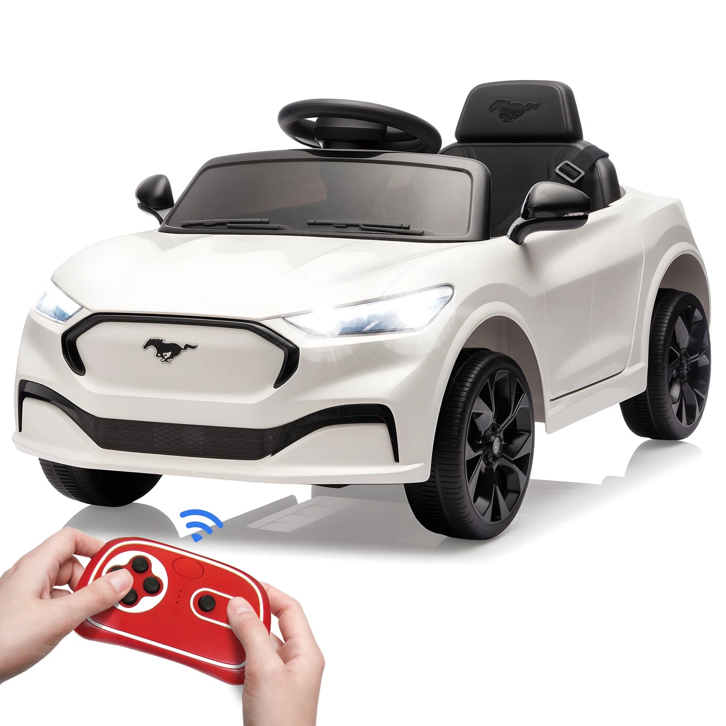 Electric Ride on Car for Kids, 12V Electric Toddler Car with Remote Control, Ride on Toys for Kids with LED Lights, Music Player