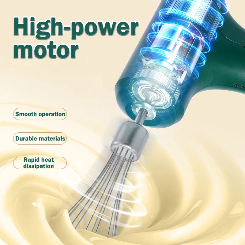 Electric Cordless Portable Plastic PP Automatic Push Button Immersion Hand Blender Whisk Cream Whipper 6 Blades Dessert Tools