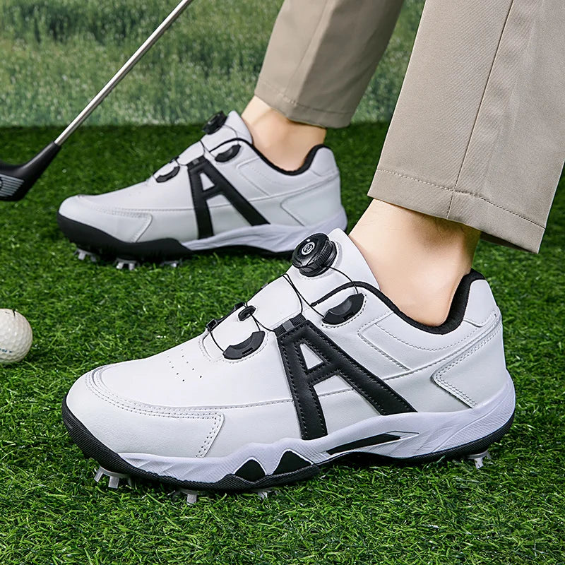 Breathable Waterproof Customized Oem Rubber Sole Classic Mens Golf Shoes Manufacturer Spikes Shoes for Golf