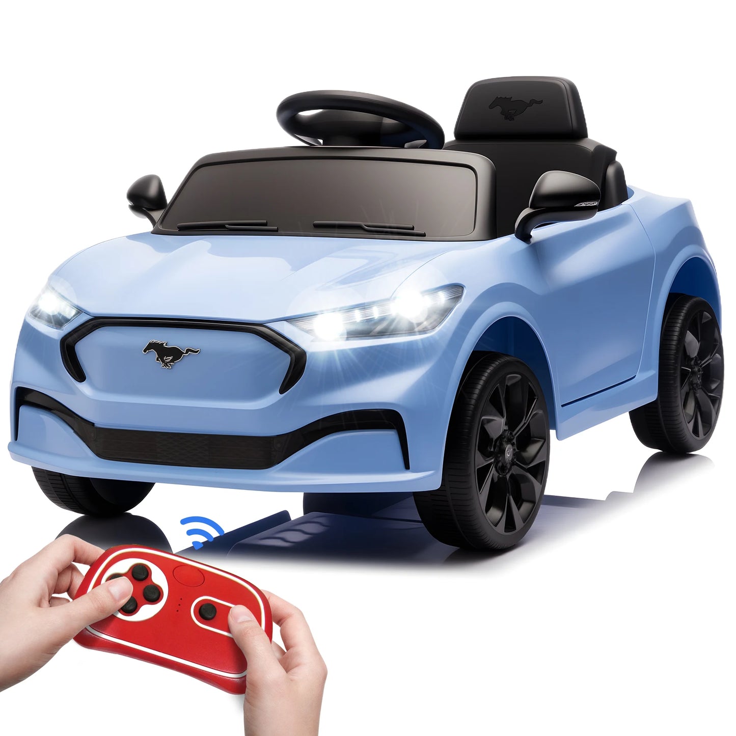 Electric Ride on Car for Kids, 12V Electric Toddler Car with Remote Control, Ride on Toys for Kids with LED Lights, Music Player