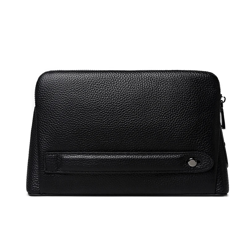 Fingerprint Lock Men Cowhide Leather Handbags Anti-theft Cash Long Men's Business Clutch Fingerprint Bags