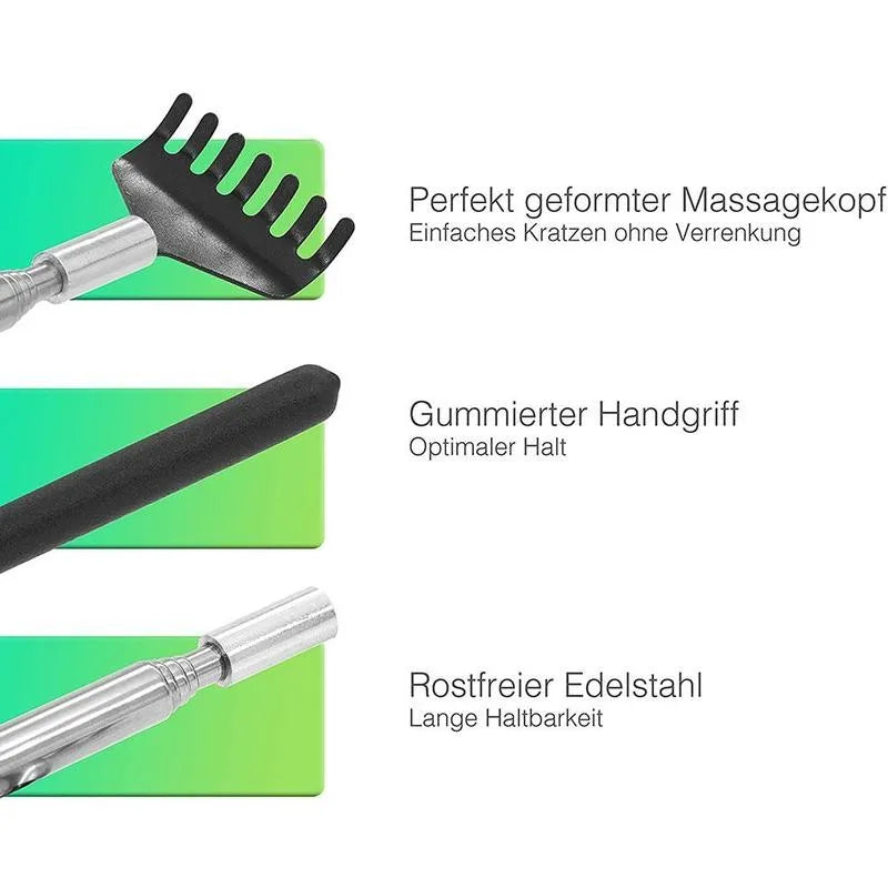 Steel Retractable Itching Scratching Rake Scratcher Massage Tool 1pc Back Scratcher Telescopic