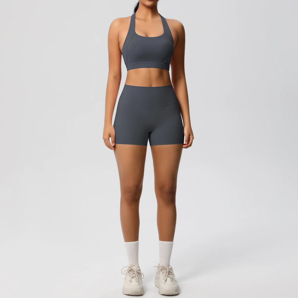 High Quality Customize logo Gym 2 Pieces Set Breathable Active Wears Quick Dry Shorts Yoga Set for Women