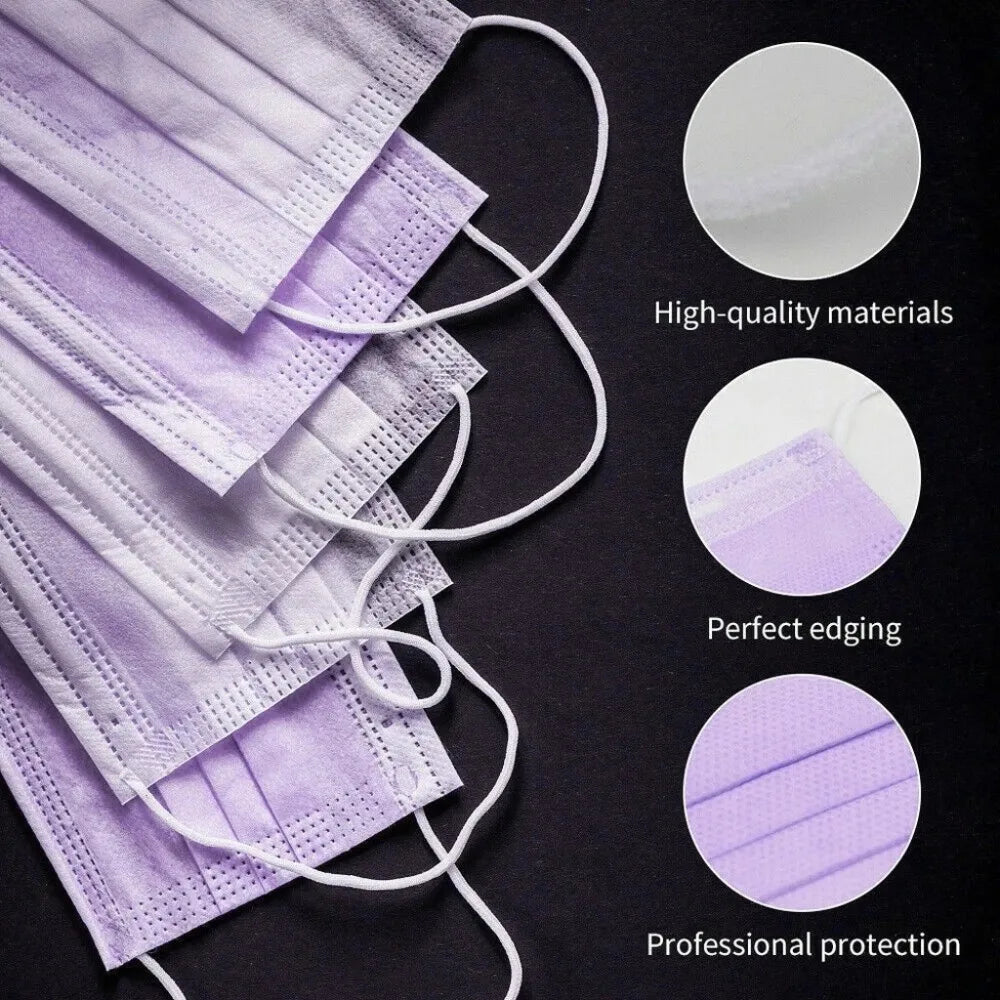 In Stock 10/50PCS Mask Disposable Face Mask Black Nonwove 3 Layers Mouth Mask Filter Anti Dust Breathable Protective Adult Masks