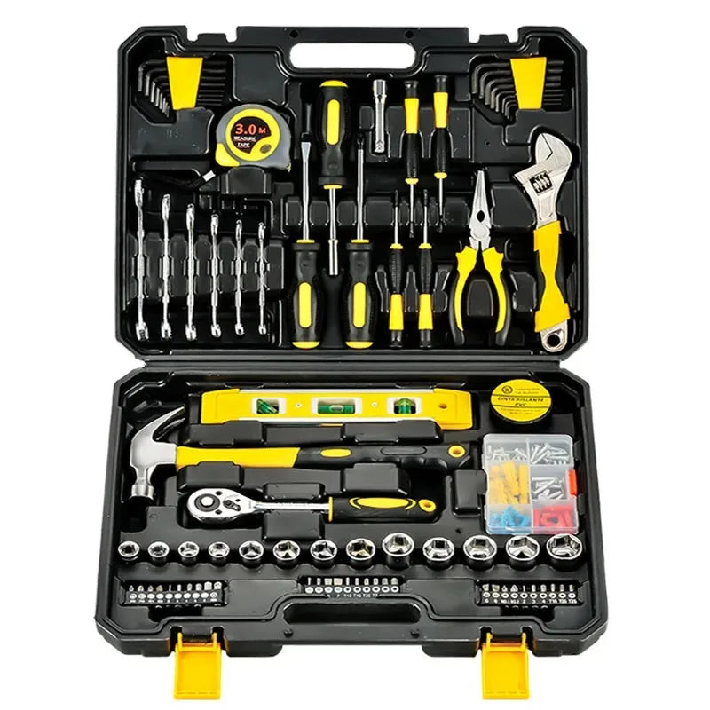 Professional Complete Tools Kit Set Boxes Hand Tool 108 PCS Home Metal Carpentry Car Repairs Maintenance Work Toolbox-001