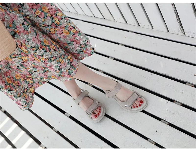 HOVINGE  Shoes Women Comfortable Sandals Ladies Slip-on Wedge Sandals Sports Beach Walk Shoes Summer Fashion Casual Shoes