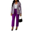 D603 Trendy Ladies Suits Office Wear Blazer Set for Women Printed Blazer and Pants Set Two Piece Business Suits Set for Women