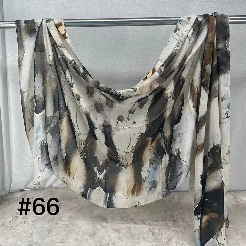 Soft Breathable Modal Hijab for Muslim Women New Digital Printed Woven Scarf Cotton Modal for Autumn