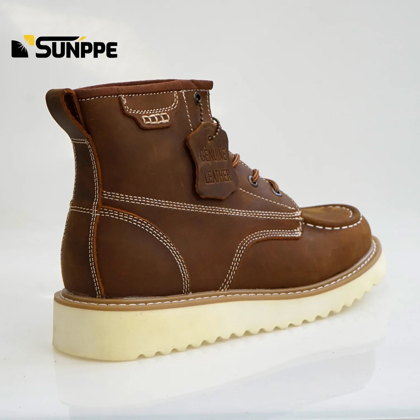 Custom EN20345 Half Knee Safety Boots Summer Winter Crazy Horse Leather Genuine Leather Welt Year Cowboy Style