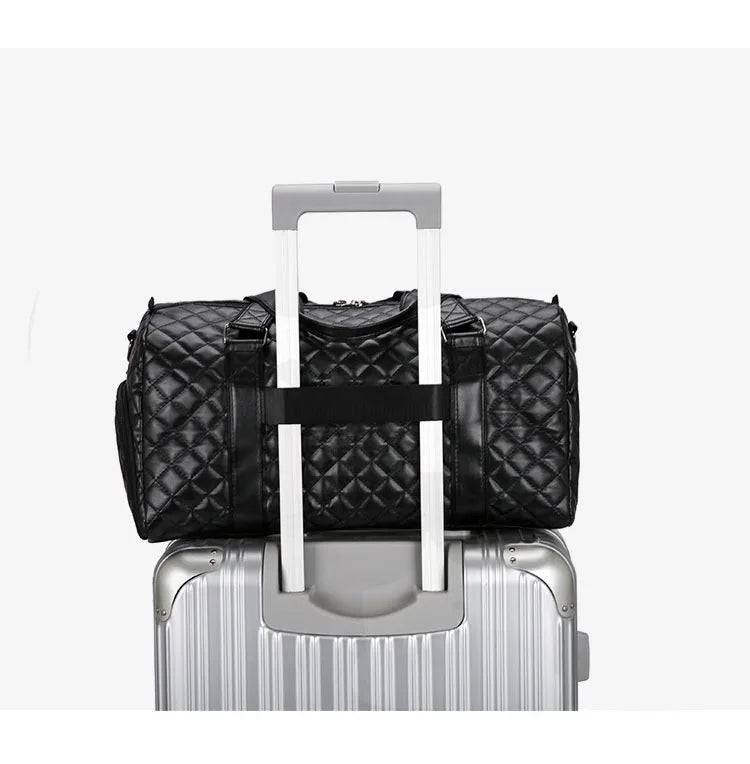 2024 New Fashion Travel Bag Sports Leisure Duffel Bag Men's PU Waterproof Fitness Bag Women's Portable Yoga