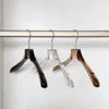 Transparent Wholesale Coat Skirt Matte Hanger Acrylic Clothes Hanger with Gold Hooks