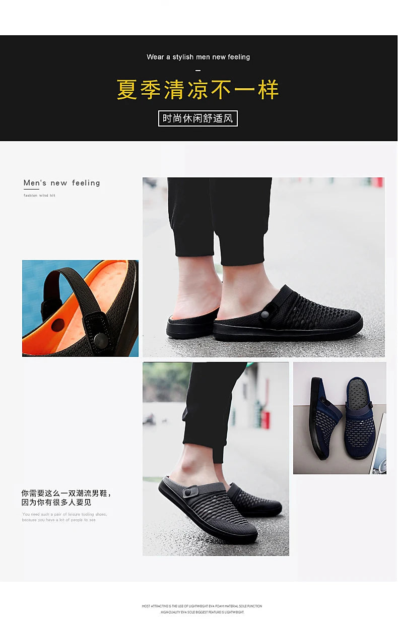 Casual Breathable Men Sandals Summer Outdoor Lightweight Fashion Slippers New Arrivals Slip-on Male Mesh Beach Shoes for Male