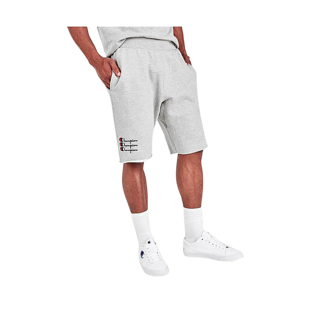 Champion Cham Trr Script Short Mens Active Shorts Color: Grey | 100% Authentic