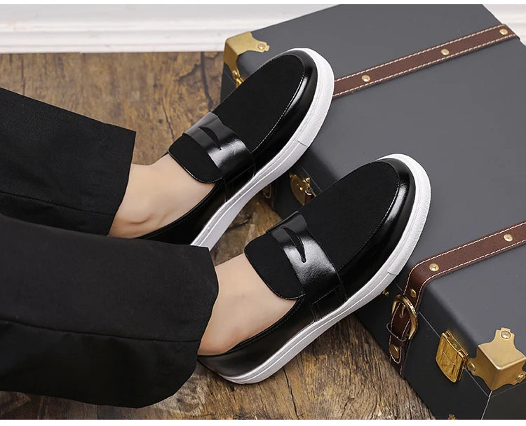 Men's Premium Faux Suede Leather Penny Loafers - Classic Slip-On Moccasin Shoes for Casual & Formal Wear