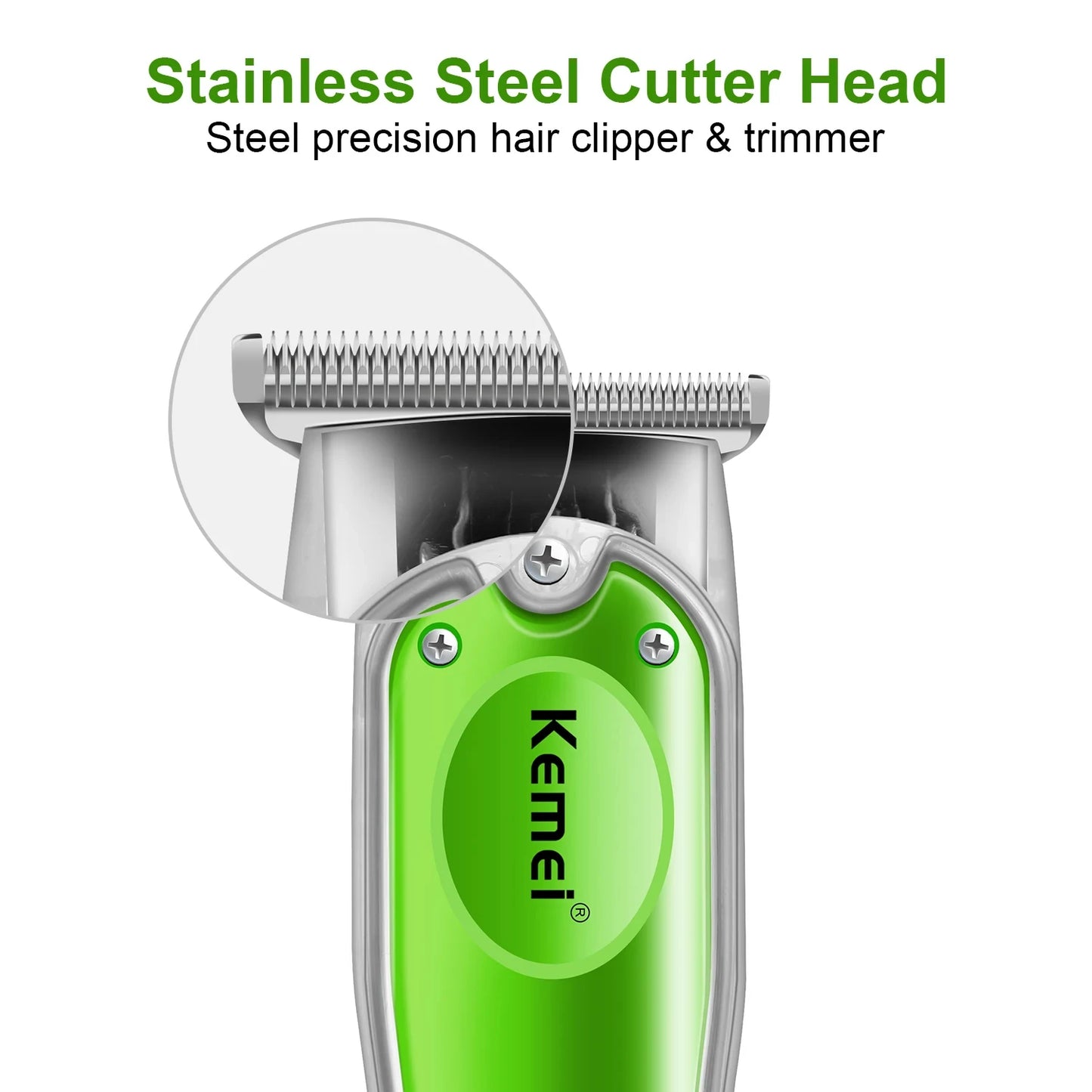 For Kemei KM-322 Professional Barber Electric Hair Trimmers for Men USB Rechargeable Wireless Hair Clippers LED Household Hotel