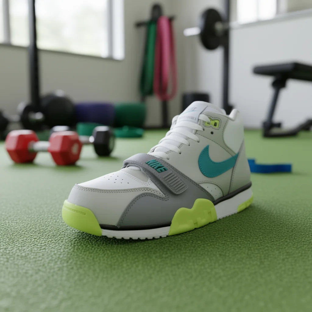 For Air Trainer 1 Men's Fitness Shoes White Grey Teal Synthetic Upper Rubber Outsole EVA Midsole Mesh Lining Spring